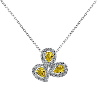 [OAK JURI]Elegant Flower Shape Pear Cut Necklace