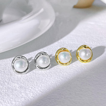[OAK JURI]Dainty Bread Pearl Earrings