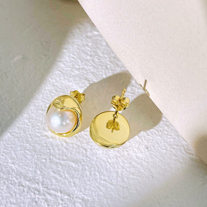 [OAK JURI]Dainty Bread Pearl Earrings