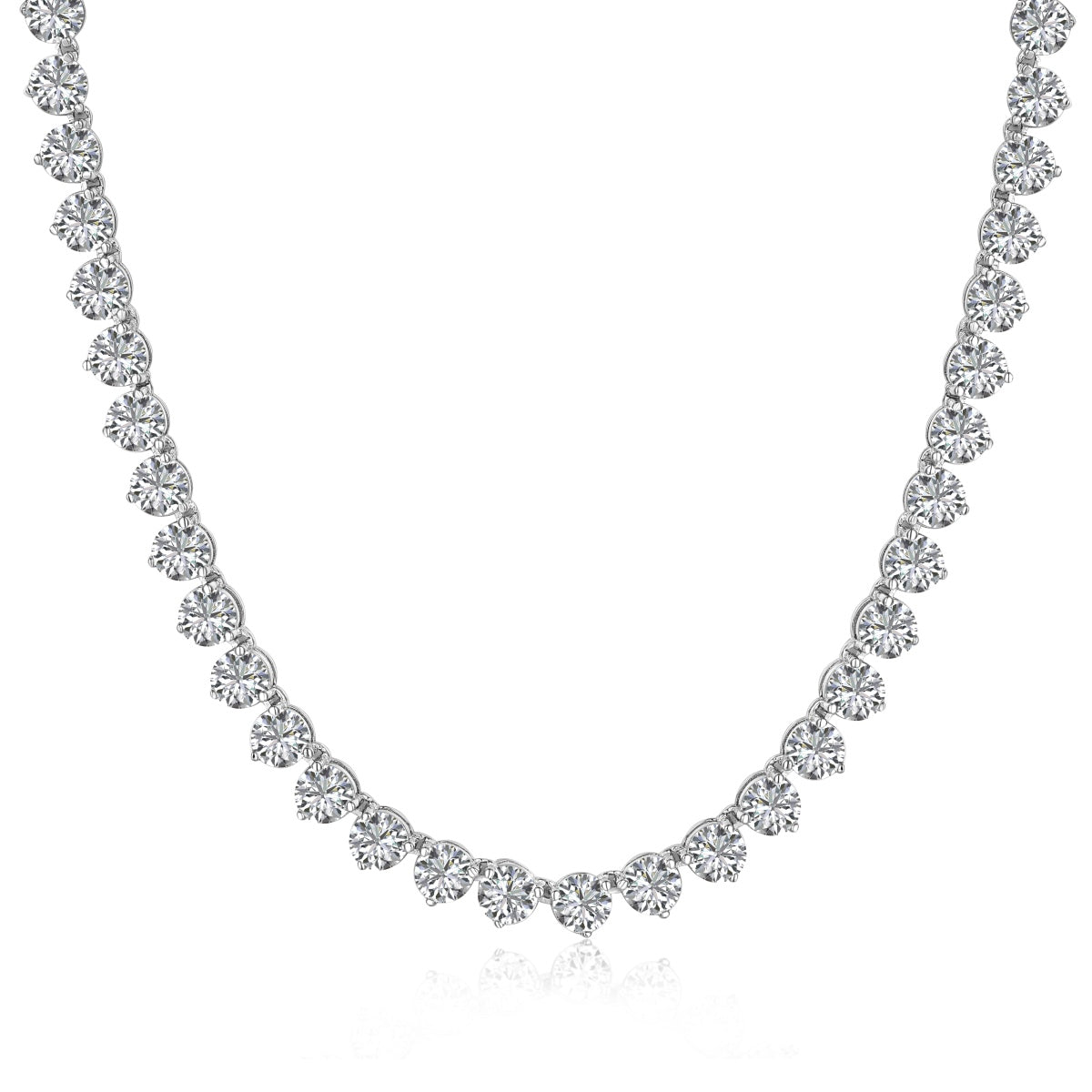 [OAK JURI]Ornate Heart Cut Tennis Necklace