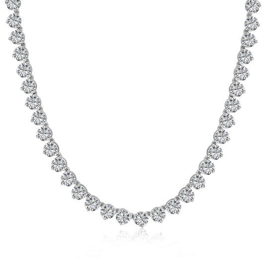 [OAK JURI]Ornate Heart Cut Tennis Necklace