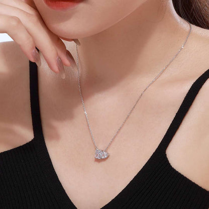 [OAK JURI]Dazzling Square & Heart Shape Necklace