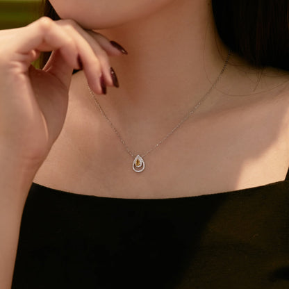 [OAK JURI]Sparkling Pear Cut Necklace