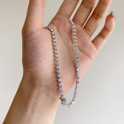 [OAK JURI]Ornate Heart Cut Tennis Necklace