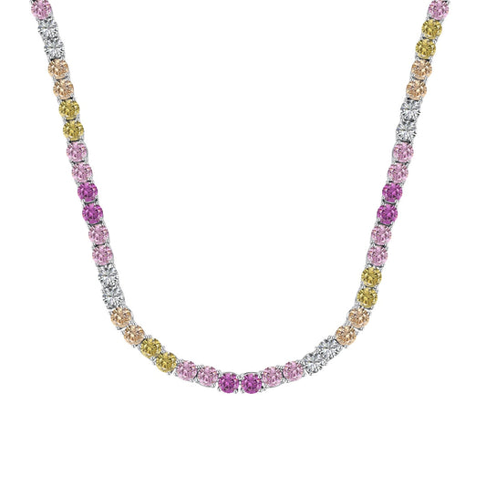 [OAK JURI]Delicate Colorful Tennis Necklace