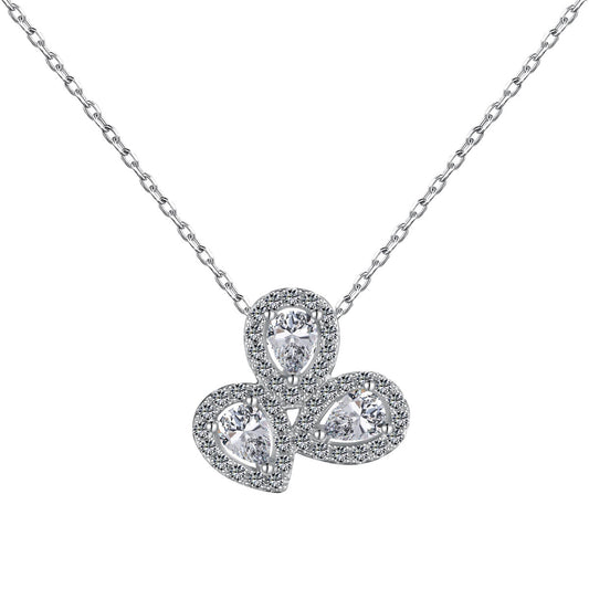 [OAK JURI]Elegant Flower Shape Pear Cut Necklace