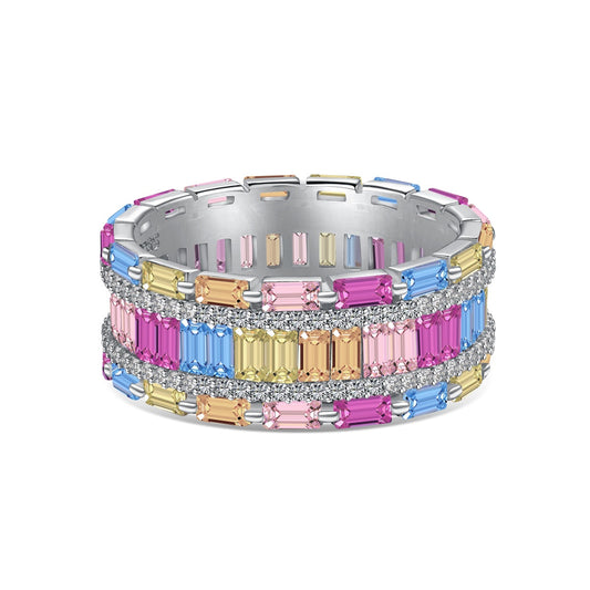 [OAK JURI]Dazzling Colorful Radiant Cut Party Ring