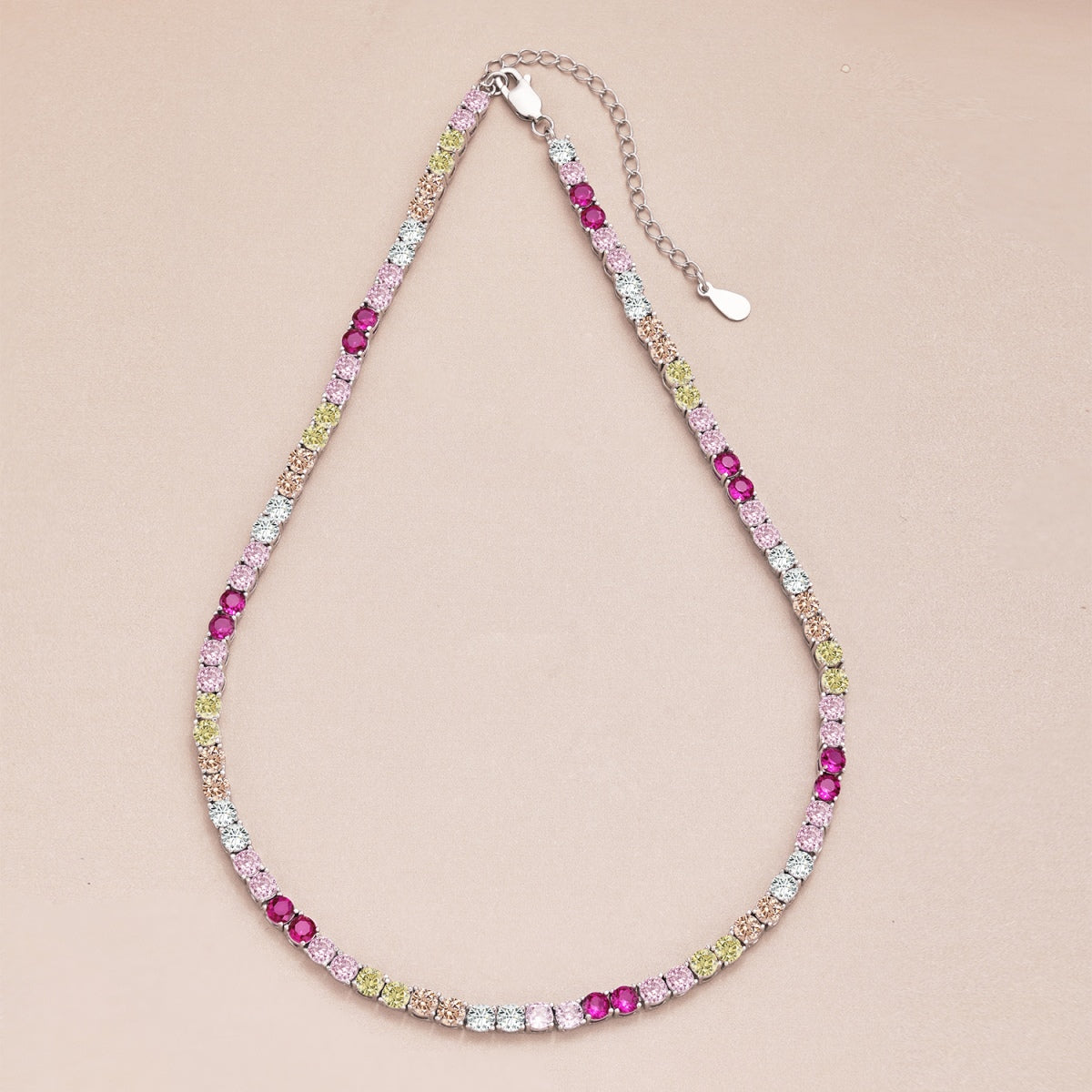 [OAK JURI]Delicate Colorful Tennis Necklace