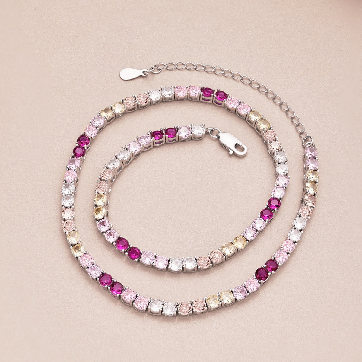 [OAK JURI]Delicate Colorful Tennis Necklace