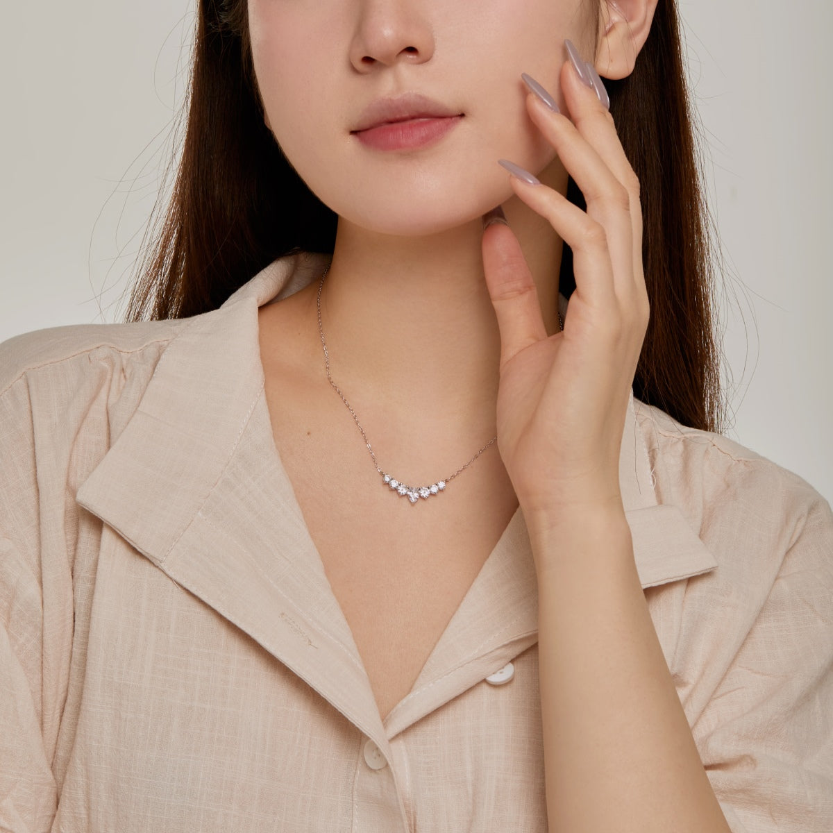 [OAK JURI]Dainty Colorful Heart Necklace