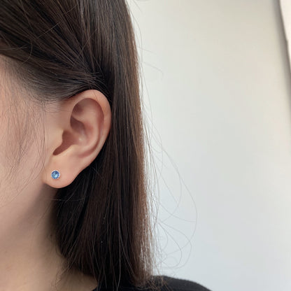 [OAK JURI]Sparkling Colorful Round Shape Earrings