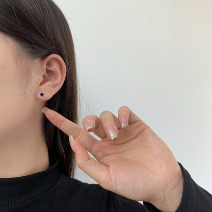 [OAK JURI]Sparkling Colorful Round Shape Earrings