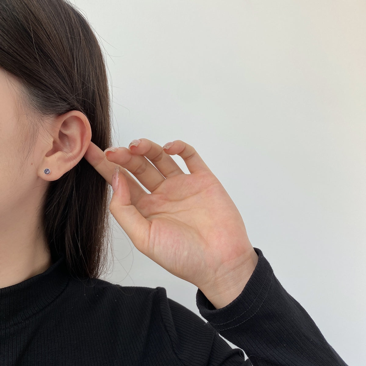 [OAK JURI]Sparkling Colorful Round Shape Earrings