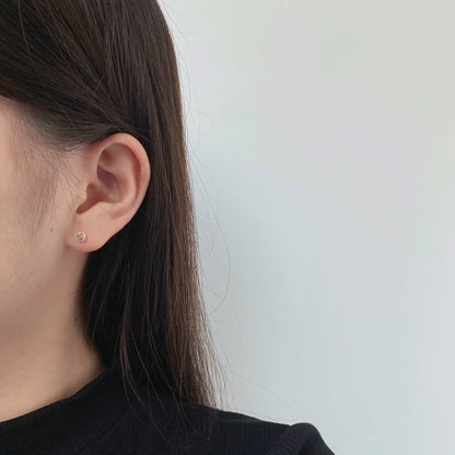 [OAK JURI]Sparkling Colorful Round Shape Earrings