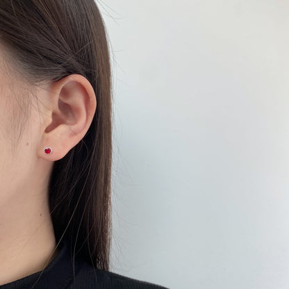 [OAK JURI]Sparkling Colorful Round Shape Earrings