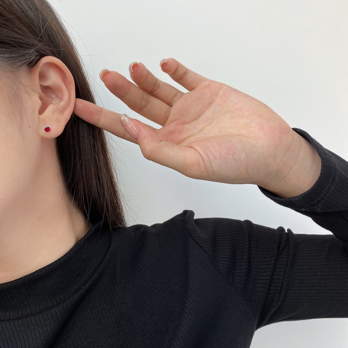 [OAK JURI]Sparkling Colorful Round Shape Earrings