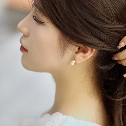 [OAK JURI]Dainty Bread Pearl Earrings