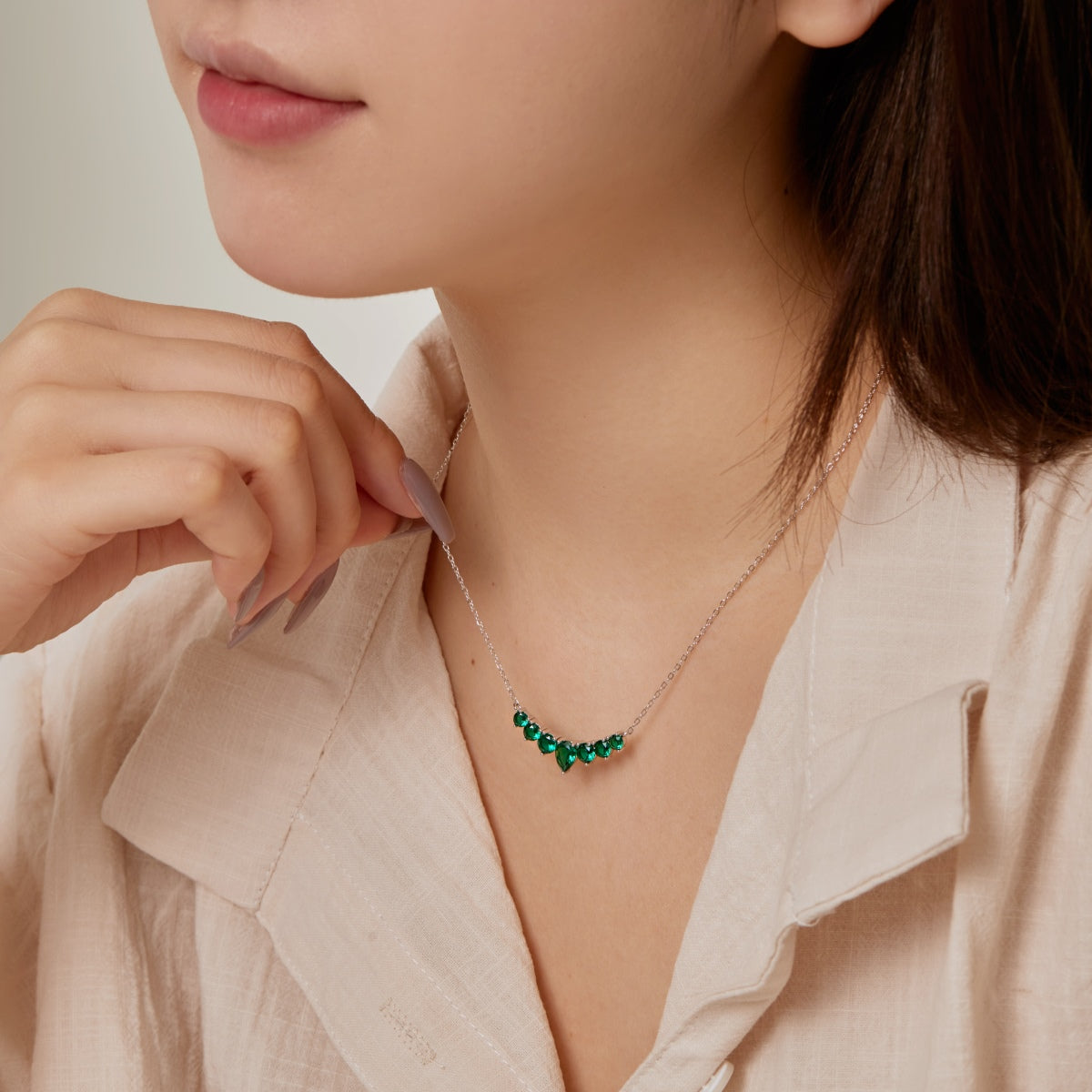 [OAK JURI]Dainty Colorful Heart Necklace
