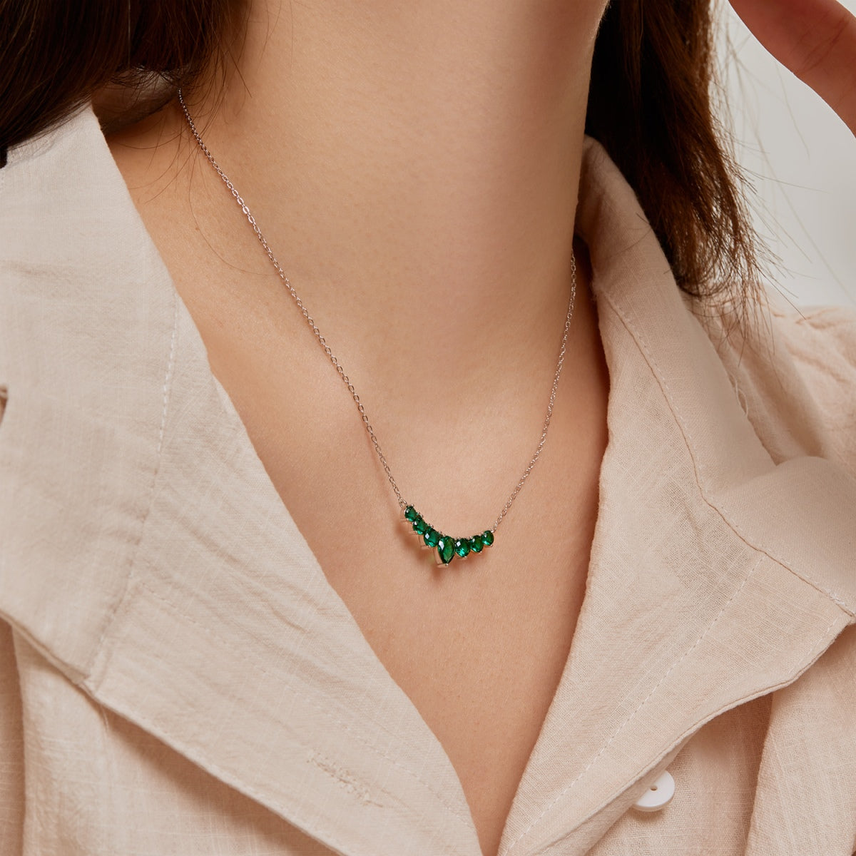 [OAK JURI]Dainty Colorful Heart Necklace