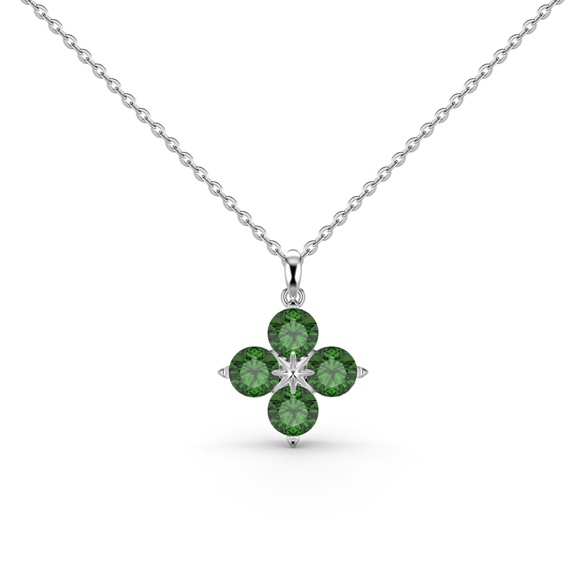 [OAK JURI]Four-Leaf Clover And Eight-Pointed Star Necklace