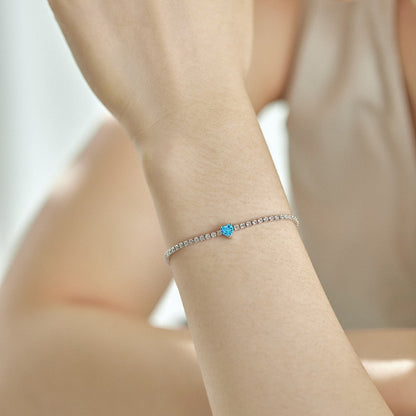 [OAK JURI]0.5 Carat Elegant Romantic Heart Shape Lover Bracelet