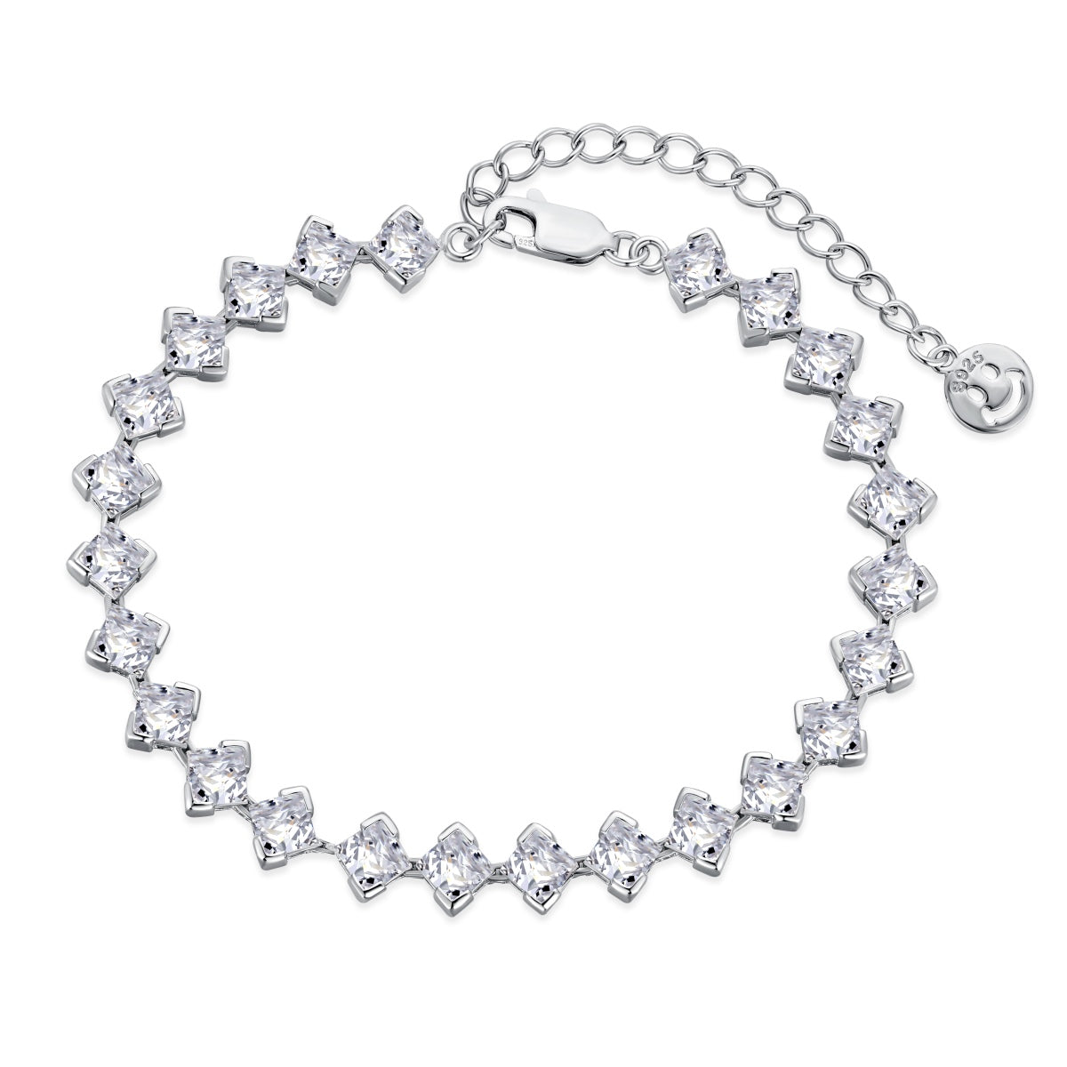 [OAK JURI]0.5 Carat Ornate Princess Cut Daily Bracelet