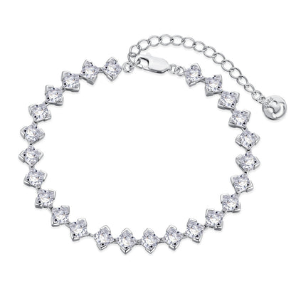 [OAK JURI]0.5 Carat Ornate Princess Cut Daily Bracelet