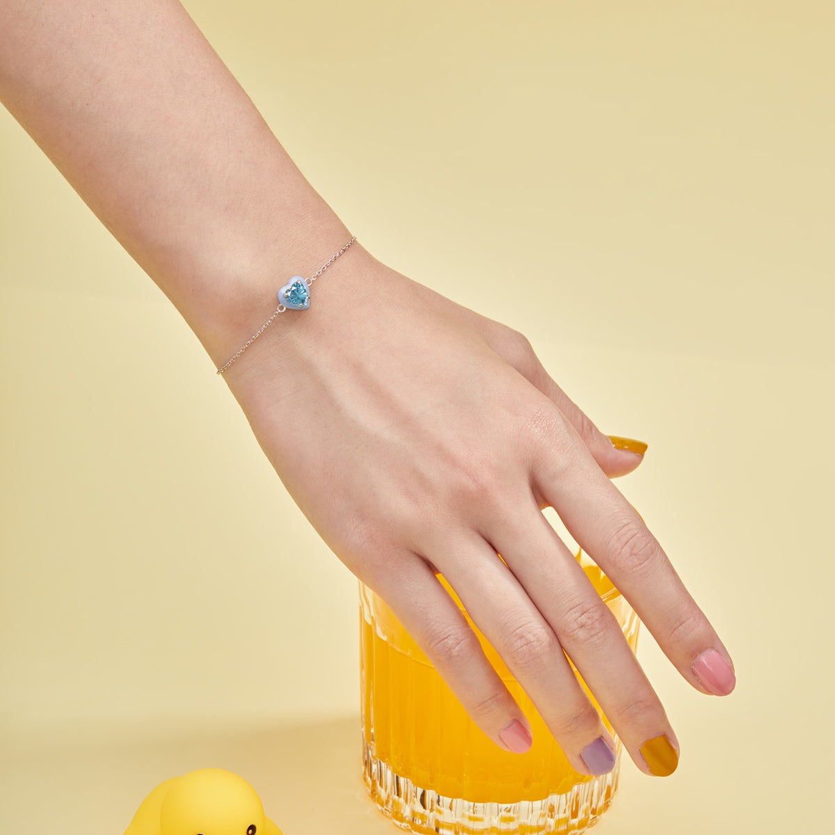 [OAK JURI]Sparkling Romantic Heart Shape Lover Bracelet