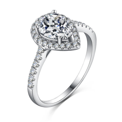 [OAK JURI]1.0 Carat Luxurious Resplendent Water Drop Shape Wedding Ring