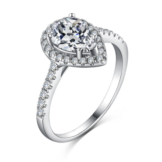 [OAK JURI]1.0 Carat Luxurious Resplendent Water Drop Shape Wedding Ring