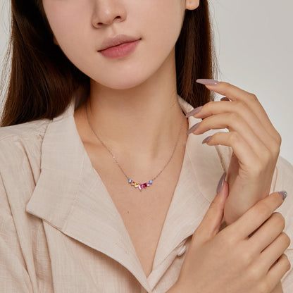 [OAK JURI]Dainty Colorful Heart Necklace