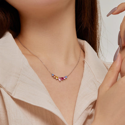 [OAK JURI]Dainty Colorful Heart Necklace