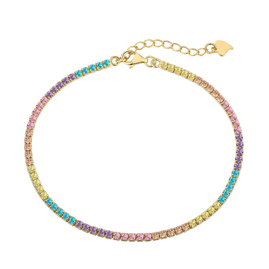[OAK JURI]Dazzling Colorful Round Cut Daily Bracelet