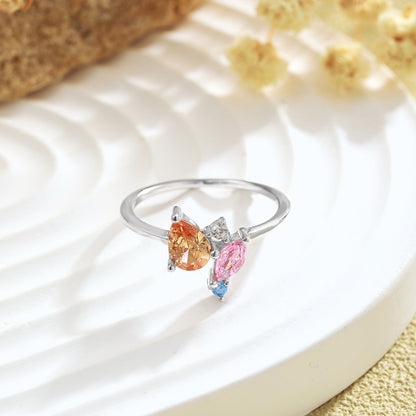 [OAK JURI]Radiant Colorful Multi Cut Daily Ring
