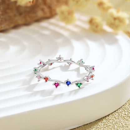 [OAK JURI]Radiant Colorful Round Cut Daily Ring
