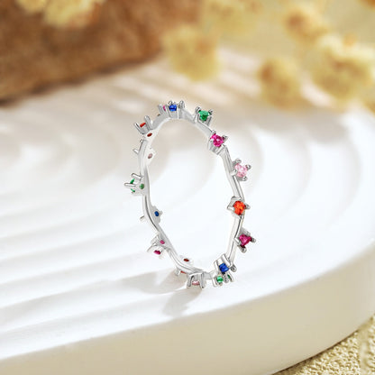 [OAK JURI]Radiant Colorful Round Cut Daily Ring
