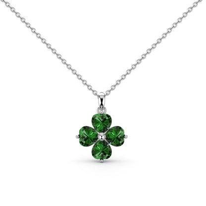 [OAK JURI]Heart-Shaped Four-Leaf Clover Bead Necklace