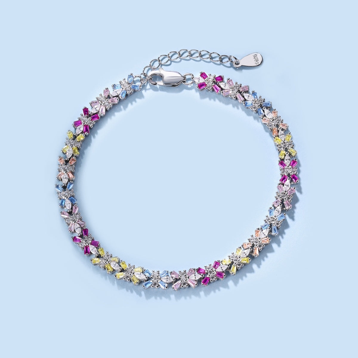 [OAK JURI]Radiant Colorful Emerald Cut Party Bracelet