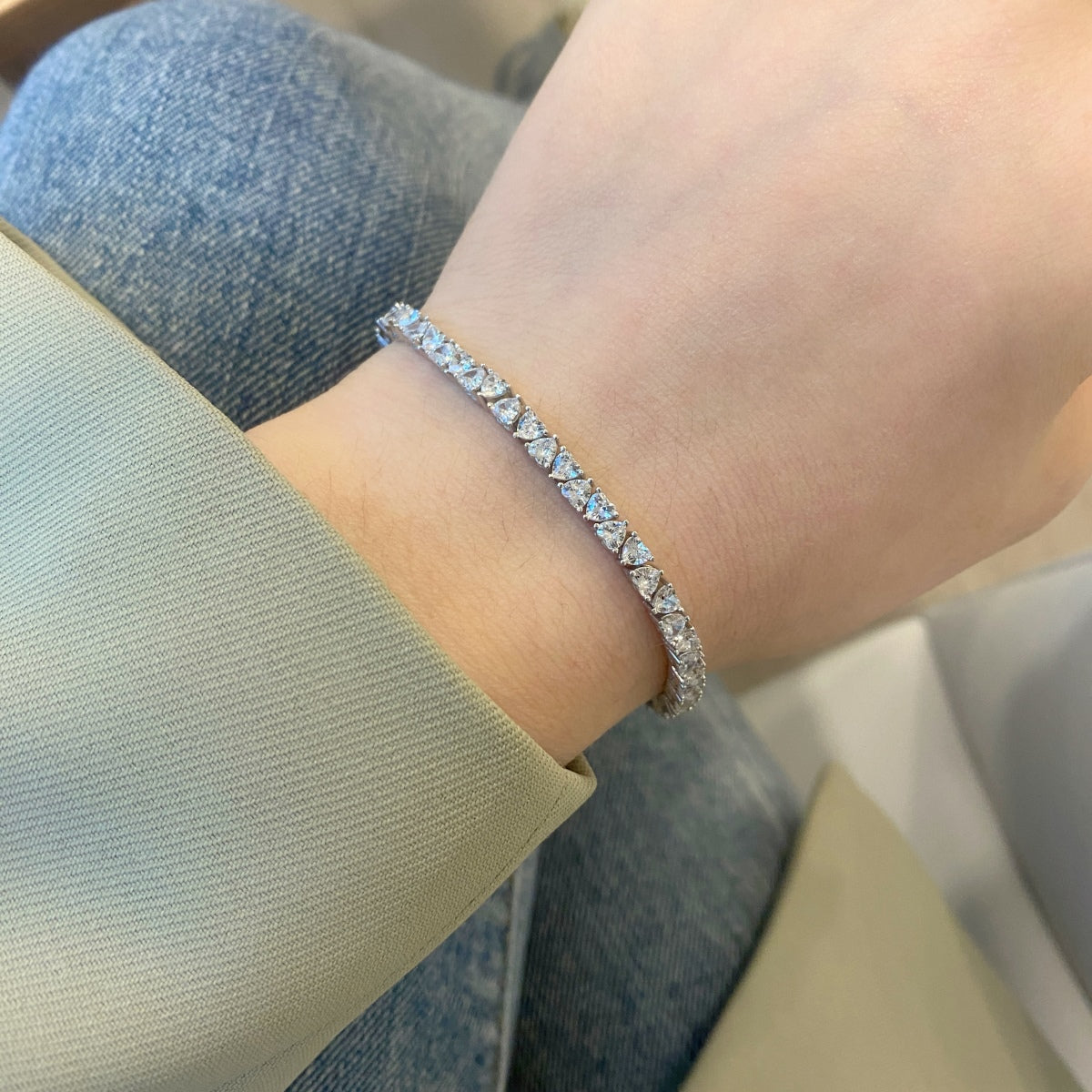 [OAK JURI]Dazzling Romantic Heart Shape Lover Bracelet