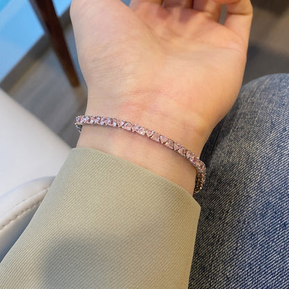 [OAK JURI]Dazzling Romantic Heart Shape Lover Bracelet
