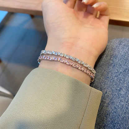 [OAK JURI]Dazzling Romantic Heart Shape Lover Bracelet