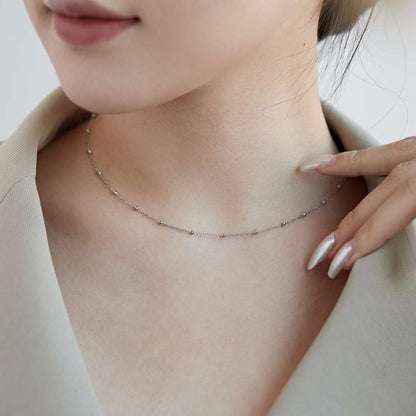[OAK JURI]Small Bead Clavicle Chain Simple Necklace