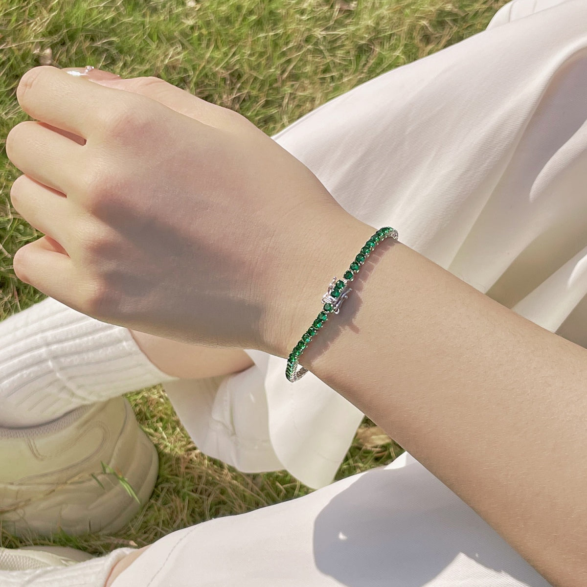 [OAK JURI]Radiant Colorful Round Cut Party Bracelet