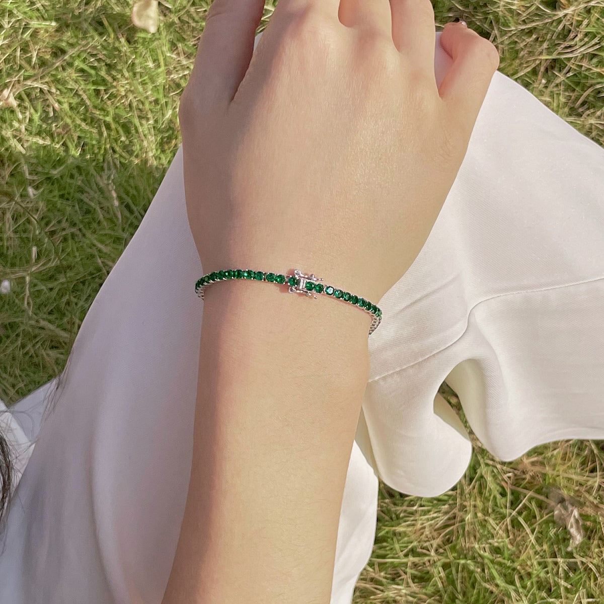 [OAK JURI]Radiant Colorful Round Cut Party Bracelet