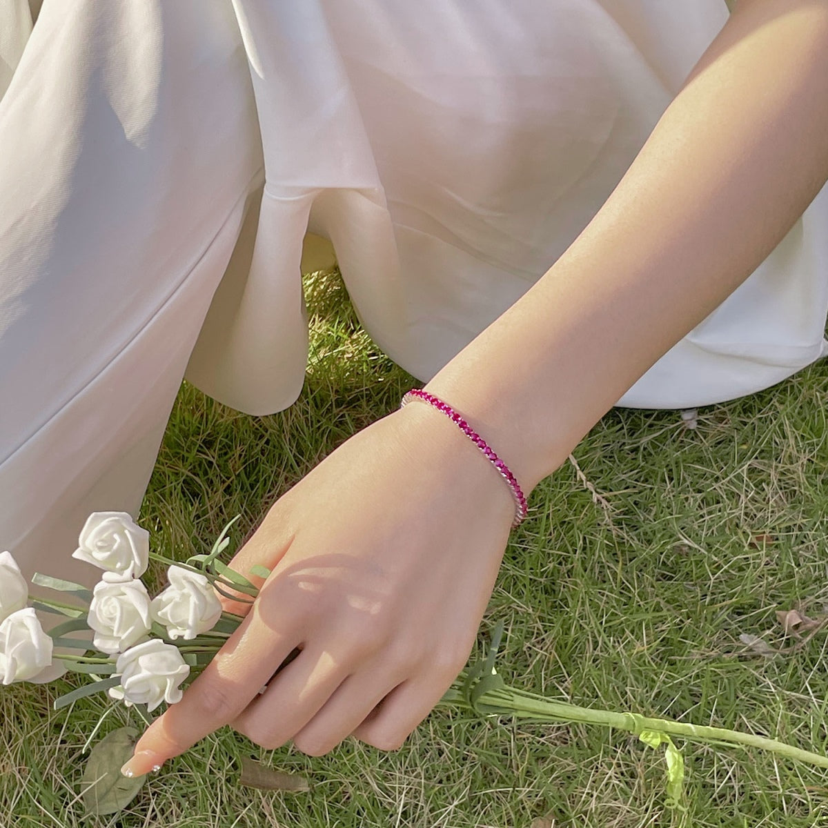 [OAK JURI]Radiant Colorful Round Cut Party Bracelet