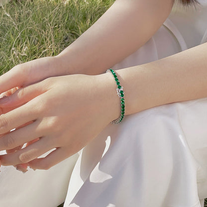 [OAK JURI]Radiant Colorful Round Cut Party Bracelet