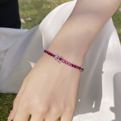 [OAK JURI]Radiant Colorful Round Cut Party Bracelet