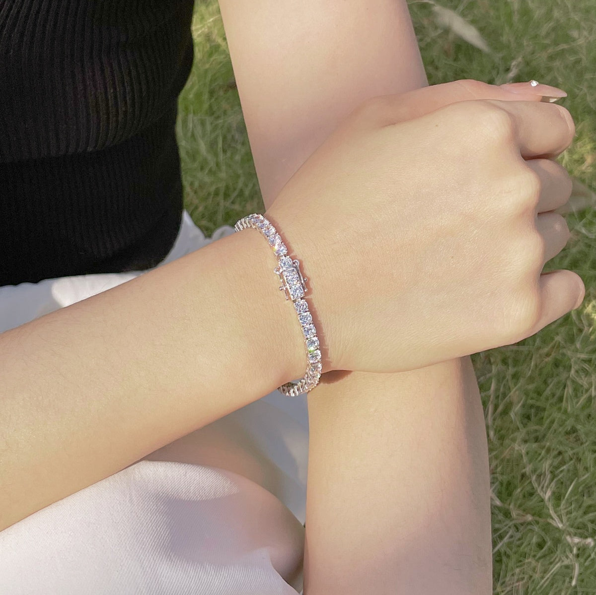 [OAK JURI]Radiant Colorful Round Cut Party Bracelet