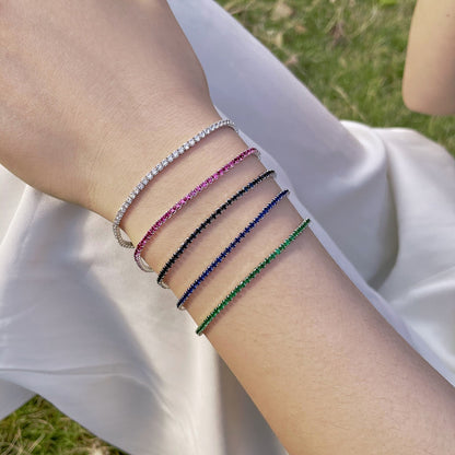 [OAK JURI]Radiant Colorful Round Cut Party Bracelet
