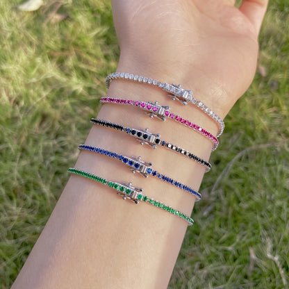 [OAK JURI]Radiant Colorful Round Cut Party Bracelet